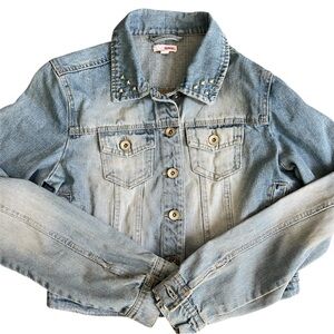 Studded Denim Jacket kids BONGO band Y2K size medium